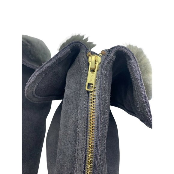 Colin Stuart Size 6 B Gray Suede Fur Lined Knee High Tall Boots - Picture 5 of 12
